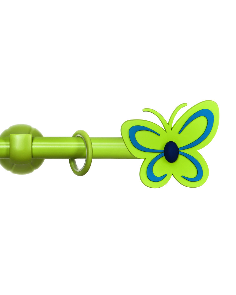 Карнизы «Бэби»  наконечник «Бабочка»  цвет: зеленый